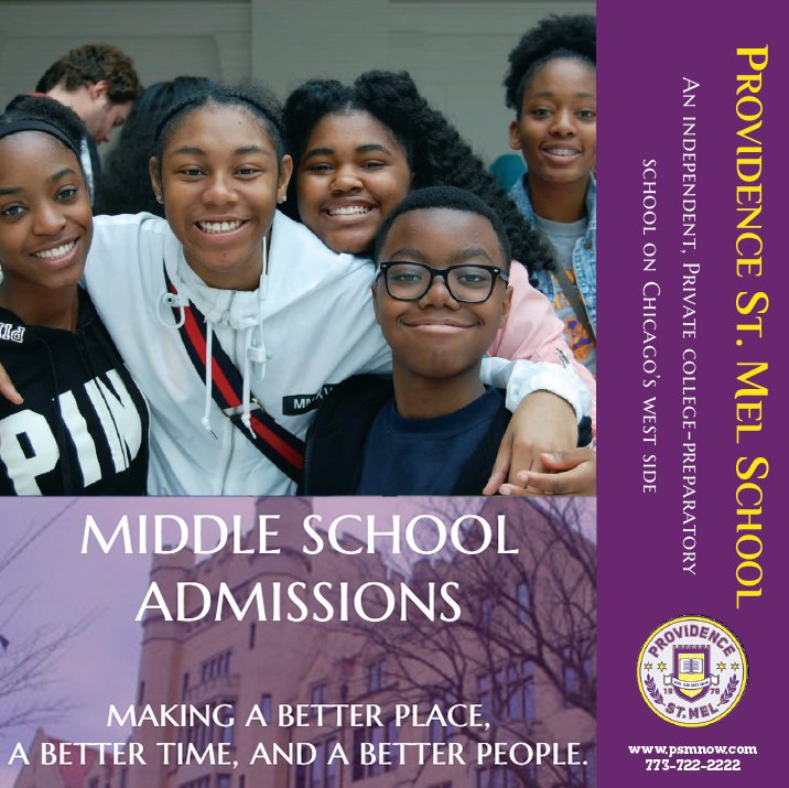 PSM Middle School Admissions pamphlet cover